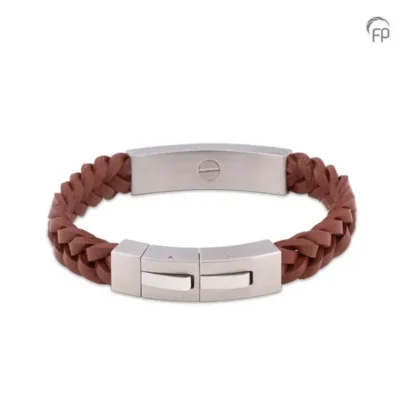 Armband leder en RVS