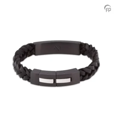 Armband Leder en RVS