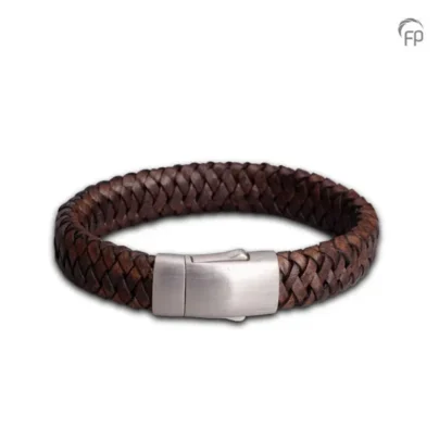 Embrace armband gevlochten leder