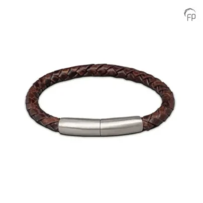 Embrace armband gevlochten leder