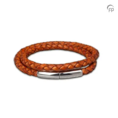 Embrace armband gevlochten leder
