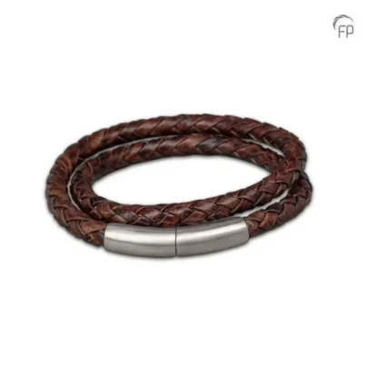 Embrace armband gevlochten leder