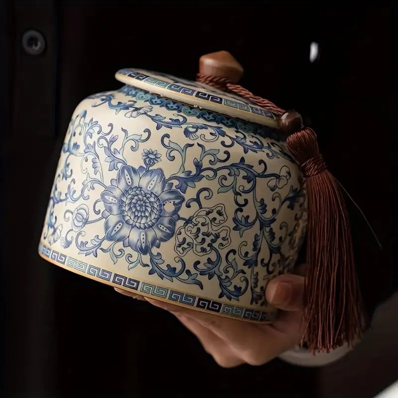 Chinees blauwe mini urn